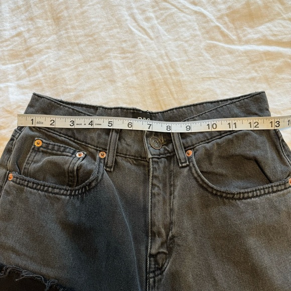 BDG Size 25W 32L Wide Leg Puddle 100% Cotton High Rise Black Patchwork Jeans - Picture 13 of 14